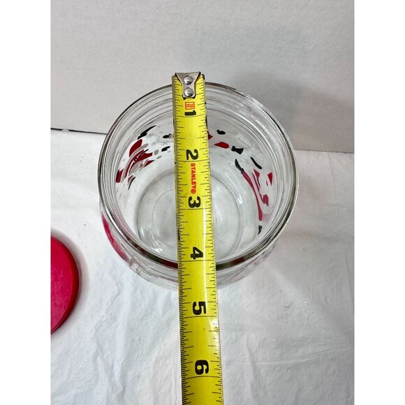 Santa Claus Tumbling Dancing Glass Cookie/Treat Jar StorageLid Anchor Hocking - Picture 4 of 5